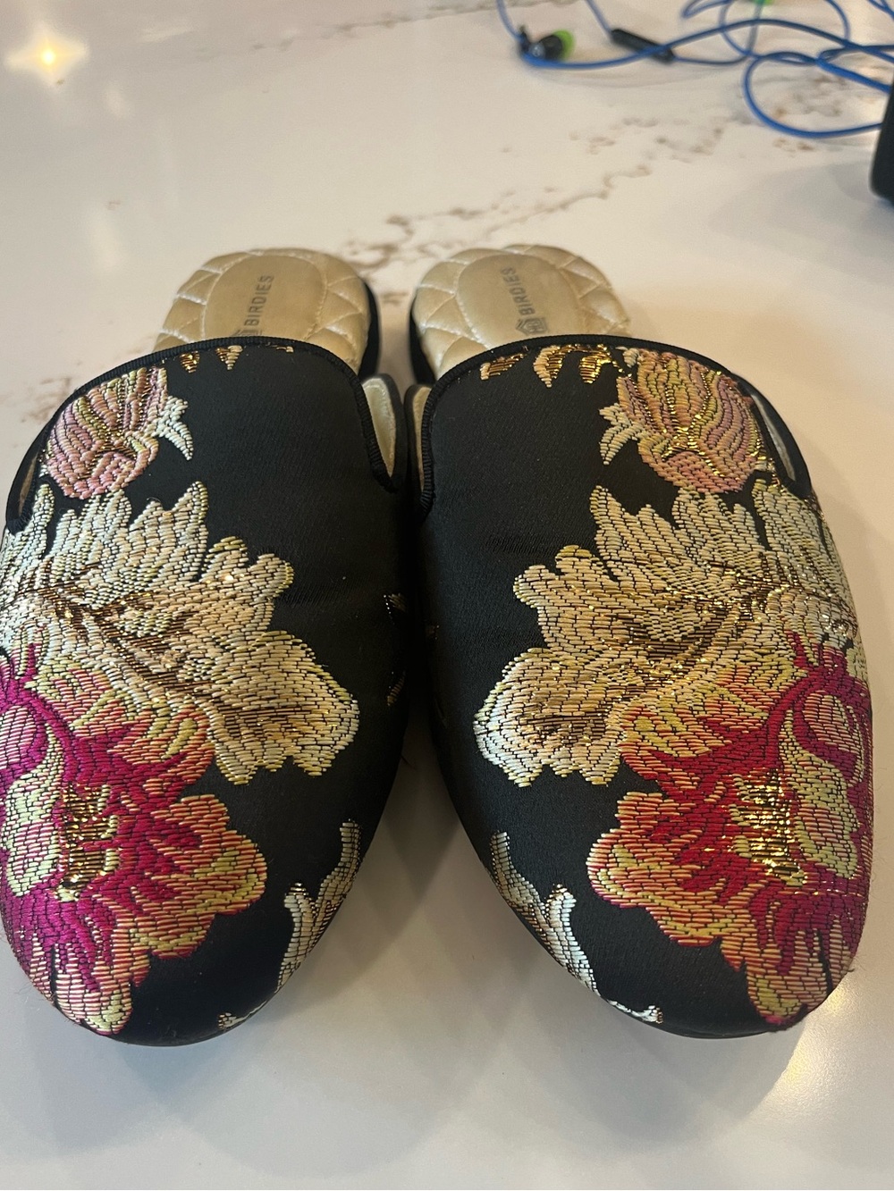 BIRDIES Size 7 EUC Phoebe floral
Jacquard Floral Slip-On Mules